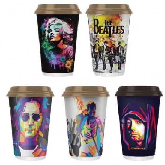 ΠΟΤΗΡΙ ΧΑΡΤΙΝΟ 2ΤΟΙΧΟ 12-14oz "FAMOUS MIX" 25τεμ