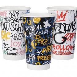 ΠΟΤΗΡΙ ΧΑΡΤΙΝΟ 2ΤΟΙΧΟ 16oz "GRAFFITY MIX" 25τεμ