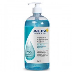 ΑΛΚΟΟΛΟΥΧΟ GEL ΧΕΡΙΩΝ ΜΕ 70 % ΑΛΚΟΟΛΗ ALFA 1 lt ΑΛΚΟΟΛΟΥΧΟ GEL ΧΕΡΙΩΝ ΜΕ 70 % ΑΛΚΟΟΛΗ ALFA 1 lt