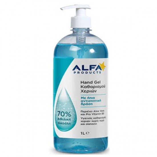 ΑΛΚΟΟΛΟΥΧΟ GEL ΧΕΡΙΩΝ ΜΕ 70 % ΑΛΚΟΟΛΗ ALFA 1 lt ΑΛΚΟΟΛΟΥΧΟ GEL ΧΕΡΙΩΝ ΜΕ 70 % ΑΛΚΟΟΛΗ ALFA 1 lt