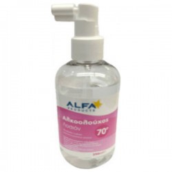 ΑΛΚΟΟΛΟΥΧΟΣ ΛΟΣΙΟΝ ΜΕ 70° ΑΛΚΟΟΛΗ ALFA 250 ml ΑΛΚΟΟΛΟΥΧΟΣ ΛΟΣΙΟΝ ΜΕ 70° ΑΛΚΟΟΛΗ ALFA 250 ml