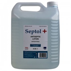 ΑΝΤΙΣΗΠΤΙΚΗ ΛΟΣΙΟΝ ΜΕ 70 % ΑΛΚΟΟΛΗ SEPTOL 4 lt  ΑΝΤΙΣΗΠΤΙΚΗ ΛΟΣΙΟΝ ΜΕ 70 % ΑΛΚΟΟΛΗ SEPTOL 4 lt