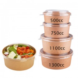 ΣΚΕΥΟΣ ΣΑΛΑΤΑΣ ΧΑΡΤΙΝΟ CRAFT ΣΤΡΟΓΓΥΛΟ + ΚΑΠΑΚΙ ΔΙΑΦΑΝΟ 50 τεμ