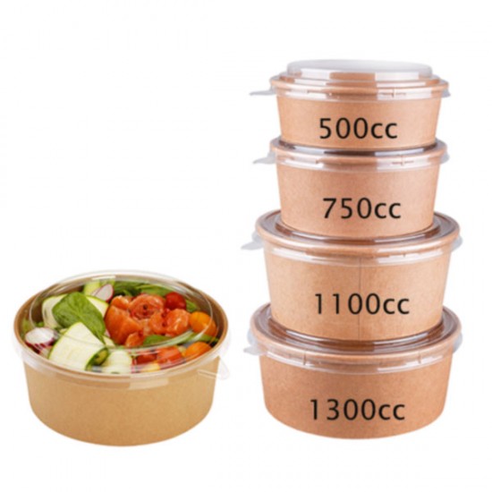 ΣΚΕΥΟΣ ΣΑΛΑΤΑΣ ΧΑΡΤΙΝΟ CRAFT ΣΤΡΟΓΓΥΛΟ + ΚΑΠΑΚΙ ΔΙΑΦΑΝΟ 50 τεμ