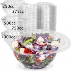 ΣΚΕΥΟΣ ΣΑΛΑΤΑΣ PET ΣΤΡΟΓΓΥΛΟ ΔΙΑΦΑΝΟ ΜΕ ΕΝΣΩΜΑΤΩΜΕΝΟ ΚΑΠΑΚΙ 100 τεμ