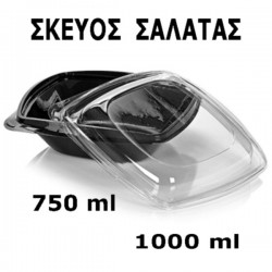 ΣΚΕΥΟΣ ΣΑΛΑΤΑΣ ΤΕΤΡΑΓΩΝΟ ΜΑΥΡΟ + ΚΑΠΑΚΙ ΔΙΑΦΑΝΟ 50 τεμ