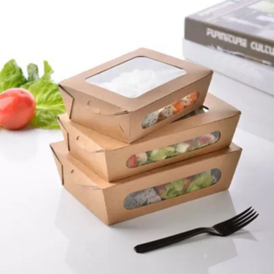 ΣΚΕΥΟΣ ΣΑΛΑΤΑΣ ΧΑΡΤΙΝΟ CRAFT ΜΕ ΔΙΠΛΟ ΕΝΣΩΜΑΤΩΜΕΝΟ PET ΠΑΡΑΘΥΡΟ 50 τεμ