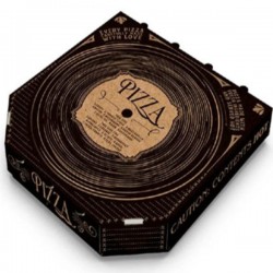 ΚΟΥΤΙΑ ΠΙΤΣΑΣ "BLACK VINYL DISC DESIGN" 100 τεμ ΚΟΥΤΙΑ ΠΙΤΣΑΣ "BLACK VINYL DISC DESIGN" 100 τεμ