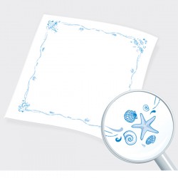 ΤΡΑΠΕΖΟΜΑΝΤΙΛΟ ΛΕΥΚΟ «ΘΑΛΑΣΣΙΝΟ» ΦΥΛΛΟ ENDLESS (ΚΙΒΩΤΙΟ)