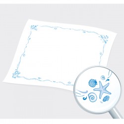 ΤΡΑΠΕΖΟΜΑΝΤΙΛΟ ΛΕΥΚΟ «ΘΑΛΑΣΣΙΝΟ» ΦΥΛΛΟ ENDLESS (ΚΙΒΩΤΙΟ)