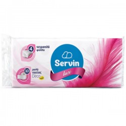 ΧΑΡΤΙ ΥΓΕΙΑΣ 10 ΡΟΛΑ LUX 4ΦΥΛΛΟ SERVIN