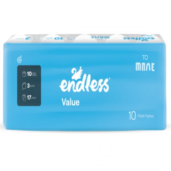 ΧΑΡΤΙ ΥΓΕΙΑΣ 10 ΡΟΛΑ 3ΦΥΛΛΟ VALUE ENDLESS ΧΑΡΤΙ ΥΓΕΙΑΣ 10 ΡΟΛΑ 3ΦΥΛΛΟ VALUE ENDLESS