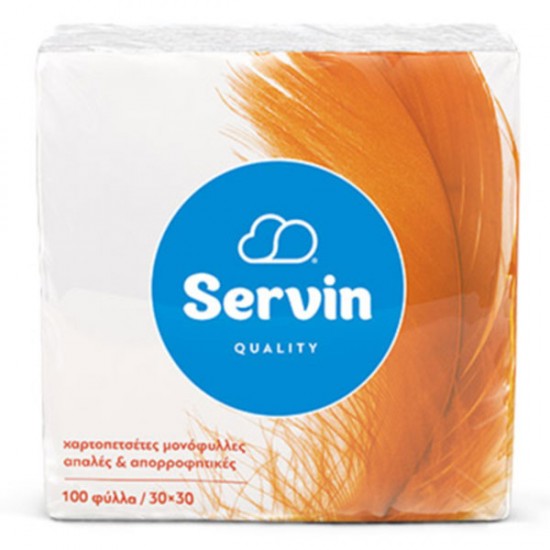 ΧΑΡΤΟΠΕΤΣΕΤΑ ΛΕΥΚΗ 30x30cm SERVIN 100 ΦΥΛΛΩΝ