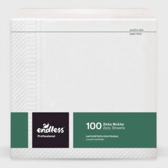 ΧΑΡΤΟΠΕΤΣΕΤΑ ΠΟΛΥΤΕΛΕΙΑΣ ΛΕΥΚΗ 2ΦΥΛΛΗ 33x33 cm ENDLESS 100 ΦΥΛΛΩΝ